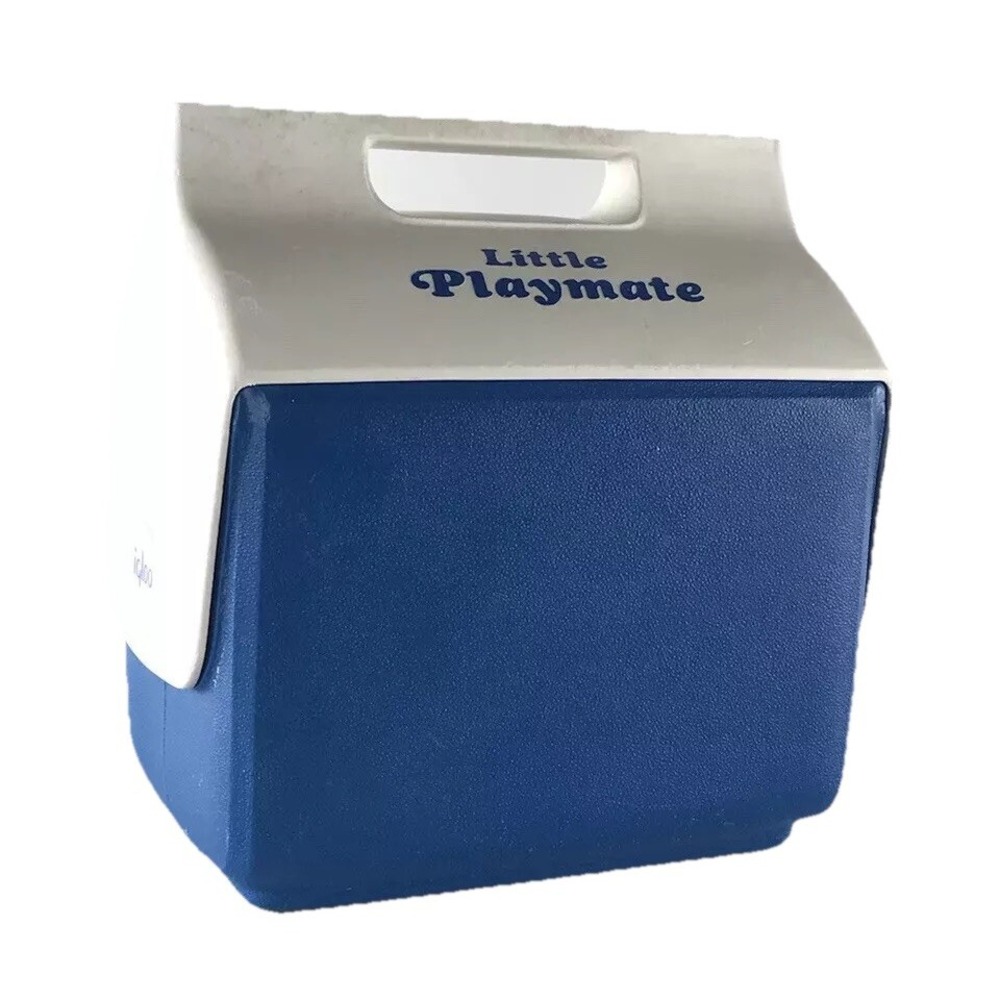 Igloo Little Playmate Cooler Vintage Blue White Swivel Top Personal Lunch Box